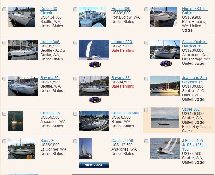 10-20 year old 32-39' boats on the market in WA (25 as of 1/8/15)