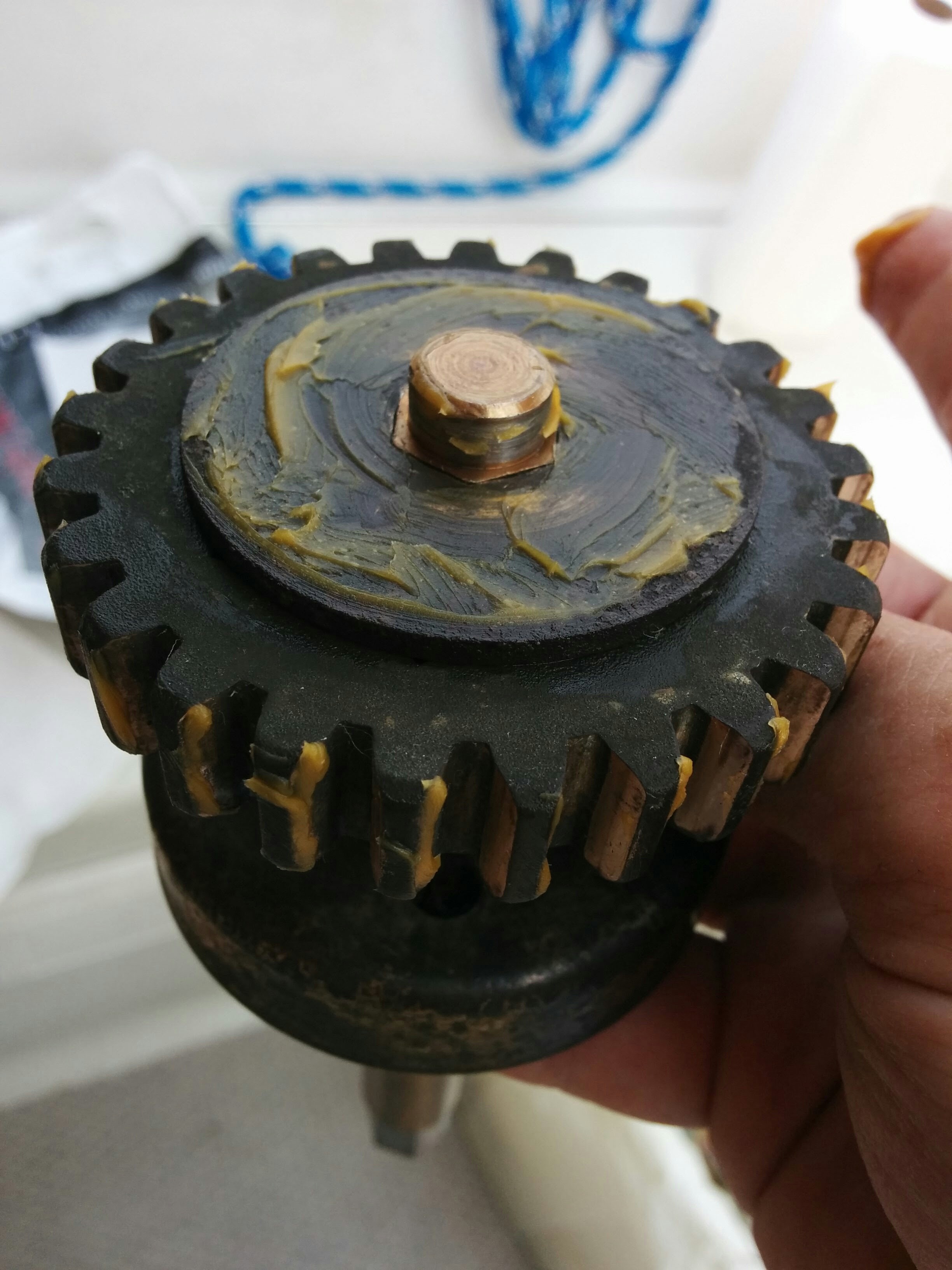 This is about the most grease I’d put onto a part, and this part was one that takes more weight.